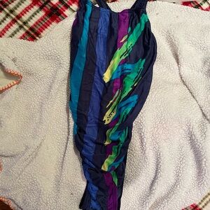 Vintage 90s Speedo Navy + Purple One-Piece Swimsuit